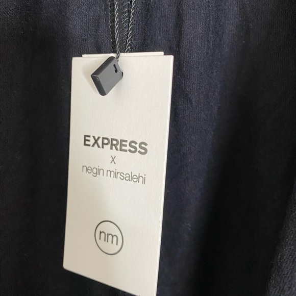 Express x Negin Mirsalehi black metallic wrap top - Picture 6 of 9